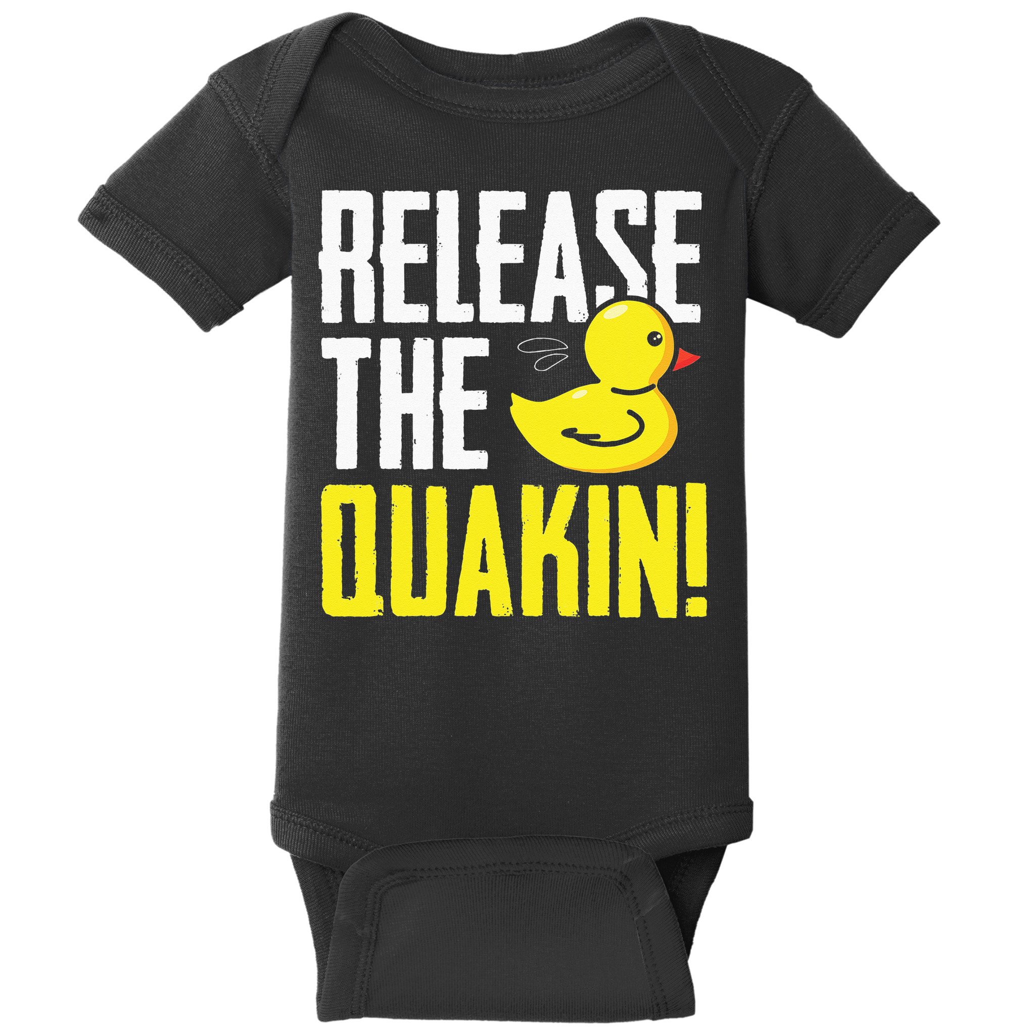 Release The Quackin! Graphic Rubber Duck Funny Baby Bodysuit