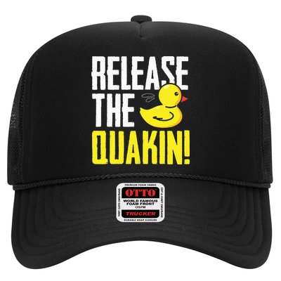 Release The Quackin! Graphic Rubber Duck Funny Trucker Hat