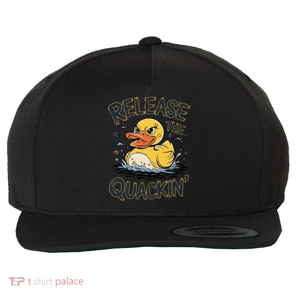 Release The Quackin Funny Rubber Ducky Kraken Parody Pirate  Wool Snapback Cap