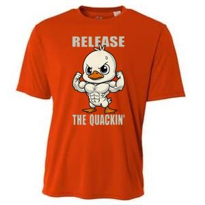 Release The Quackin Duck Gym Weightlifting Bodybuilder Cooling Performance Crew T-Shirt