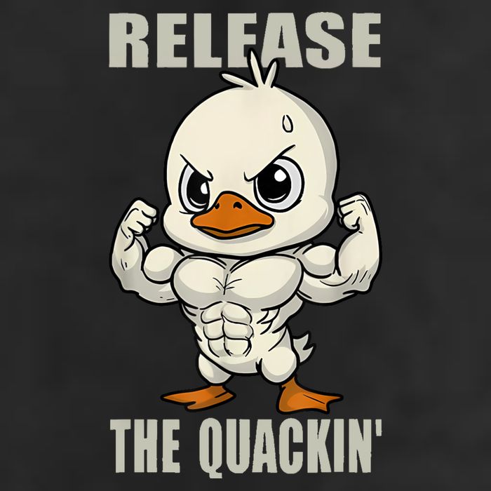 Release The Quackin Duck Gym Weightlifting Bodybuilder 7 Panel Mesh Trucker Snapback Hat