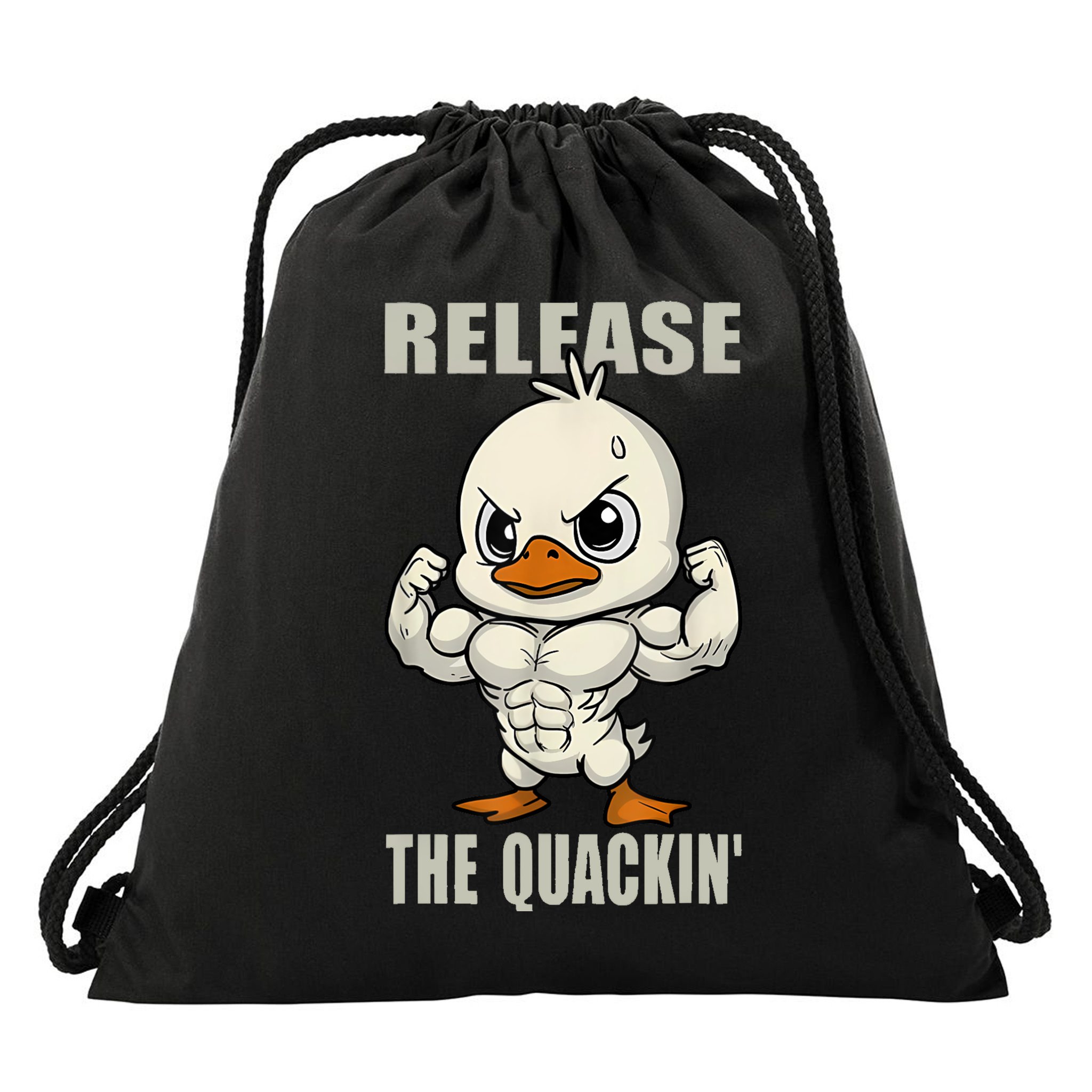 Release The Quackin Duck Gym Weightlifting Bodybuilder Drawstring Bag