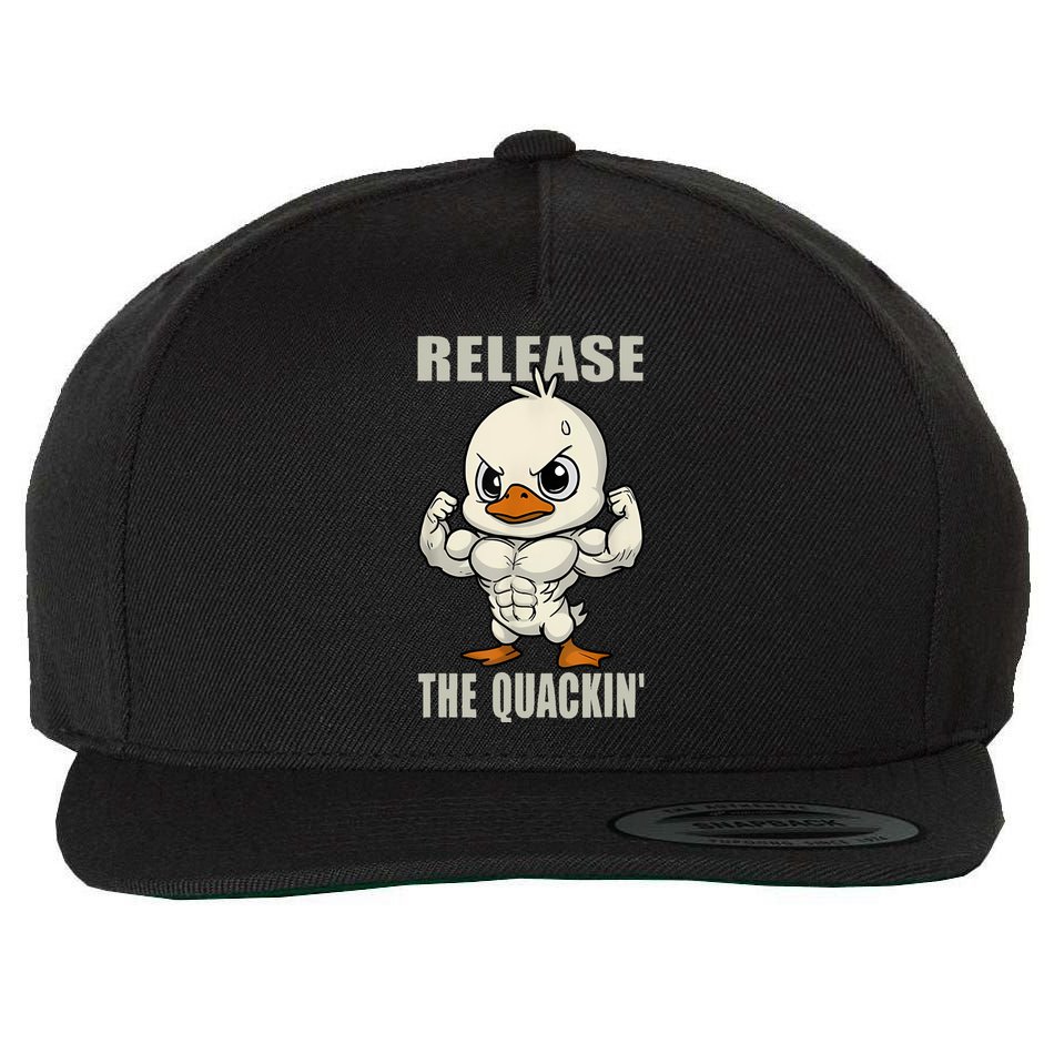 Release The Quackin Duck Gym Weightlifting Bodybuilder Wool Snapback Cap