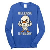 Release The Quackin Duck Gym Weightlifting Bodybuilder Long Sleeve Shirt