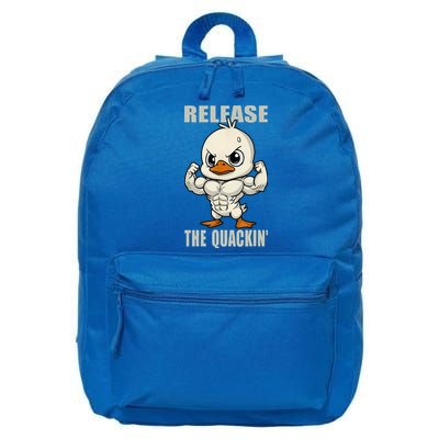 Release The Quackin Duck Gym Weightlifting Bodybuilder 16 in Basic Backpack
