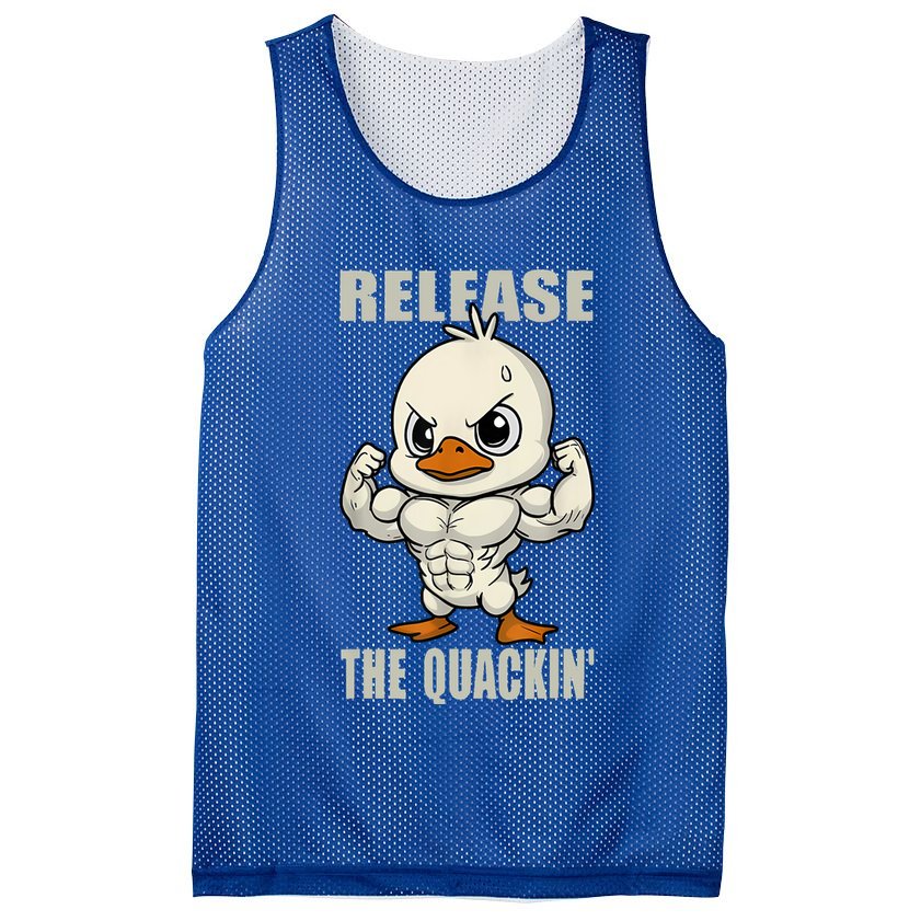Release The Quackin Duck Gym Weightlifting Bodybuilder Mesh Reversible Basketball Jersey Tank