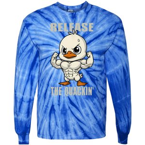 Release The Quackin Duck Gym Weightlifting Bodybuilder Tie-Dye Long Sleeve Shirt