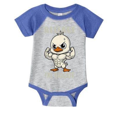 Release The Quackin Duck Gym Weightlifting Bodybuilder Infant Baby Jersey Bodysuit