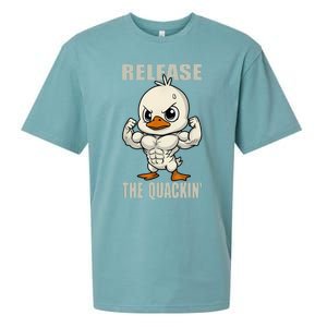 Release The Quackin Duck Gym Weightlifting Bodybuilder Sueded Cloud Jersey T-Shirt