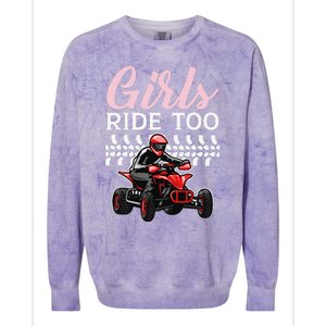 Ride Too Quad Princess Quad Bike Offroading ATV Colorblast Crewneck Sweatshirt