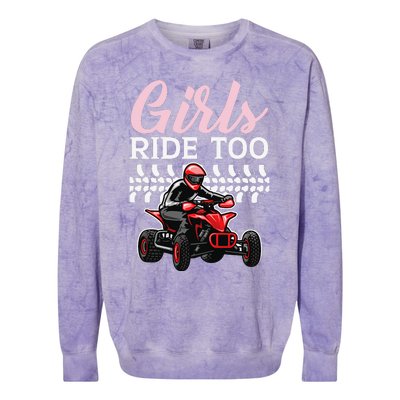 Ride Too Quad Princess Quad Bike Offroading ATV Colorblast Crewneck Sweatshirt