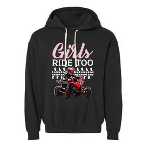 Ride Too Quad Princess Quad Bike Offroading ATV Garment-Dyed Fleece Hoodie