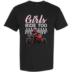 Ride Too Quad Princess Quad Bike Offroading ATV Garment-Dyed Heavyweight T-Shirt