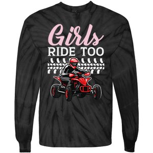 Ride Too Quad Princess Quad Bike Offroading ATV Tie-Dye Long Sleeve Shirt