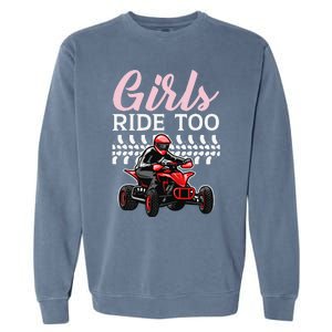 Ride Too Quad Princess Quad Bike Offroading ATV Garment-Dyed Sweatshirt