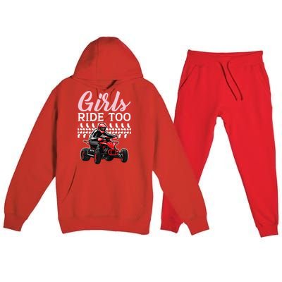 Ride Too Quad Princess Quad Bike Offroading ATV Premium Hooded Sweatsuit Set