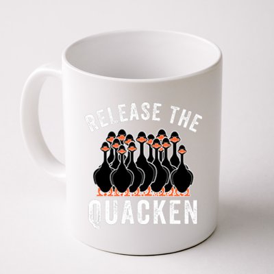 Release The Quacken, Duck Lover, Farmer, Funny Animal Lover Coffee Mug