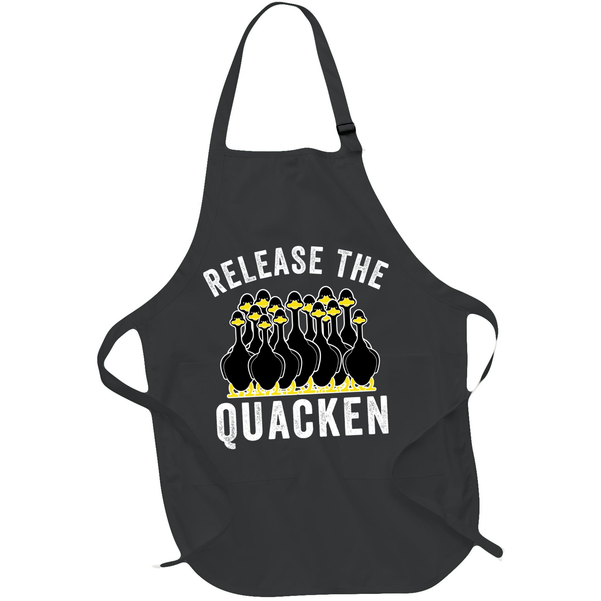Release The Quacken, Farmer, Duck Lover, Funny Animal Lover Apron