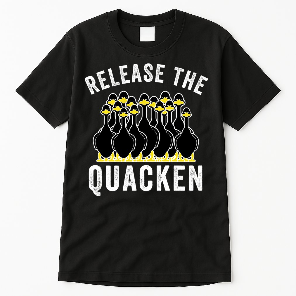 Release The Quacken, Farmer, Duck Lover, Funny Animal Lover Tall T-Shirt
