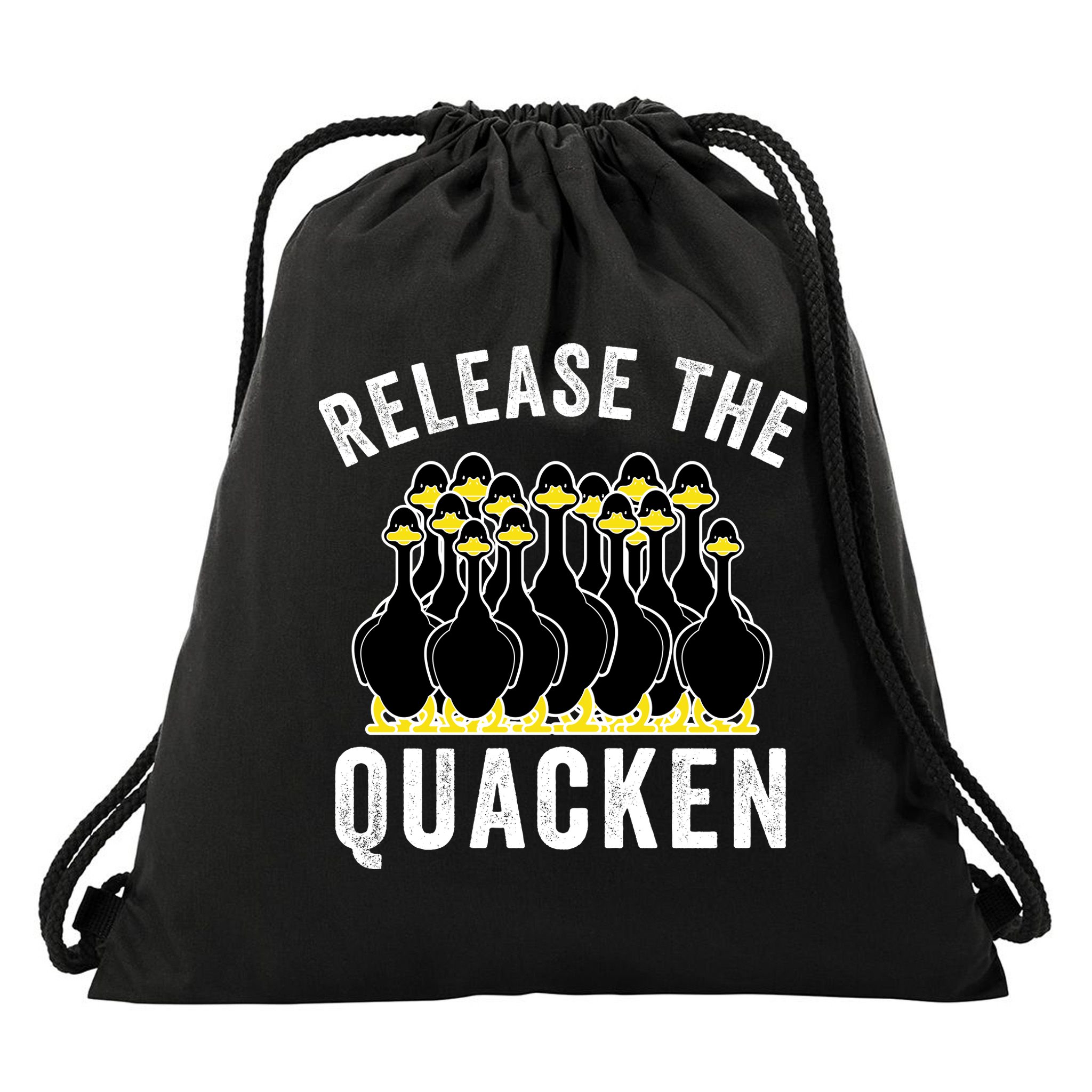 Release The Quacken, Farmer, Duck Lover, Funny Animal Lover Drawstring Bag