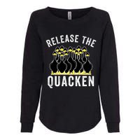 Release The Quacken, Farmer, Duck Lover, Funny Animal Lover Womens California Wash Sweatshirt