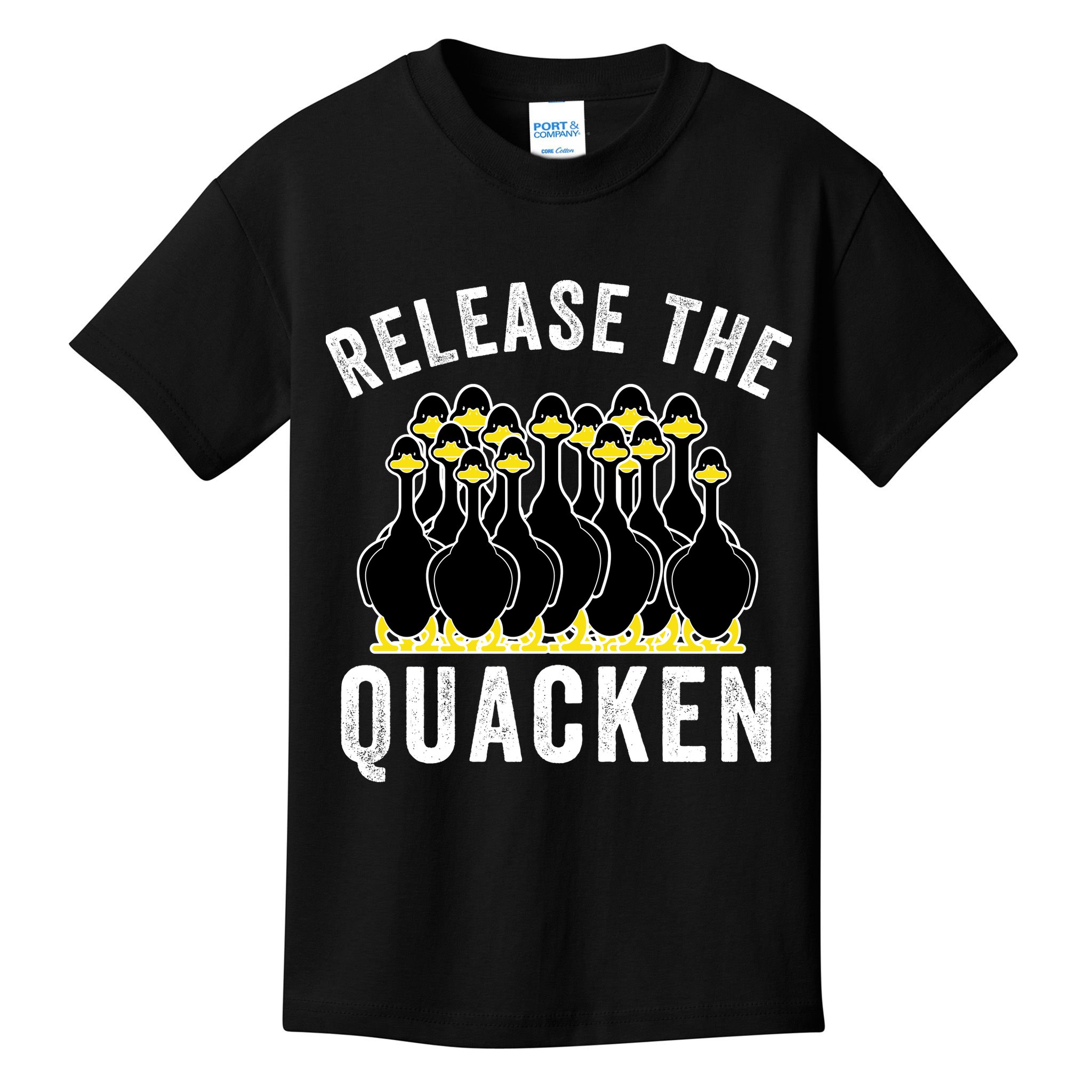 Release The Quacken, Farmer, Duck Lover, Funny Animal Lover Kids T-Shirt