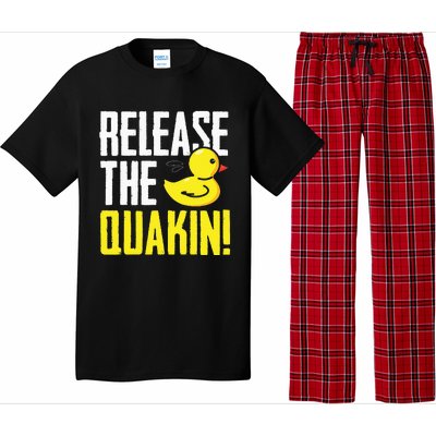 Release The Quackin! Graphic Rubber Duck Funny Pajama Set