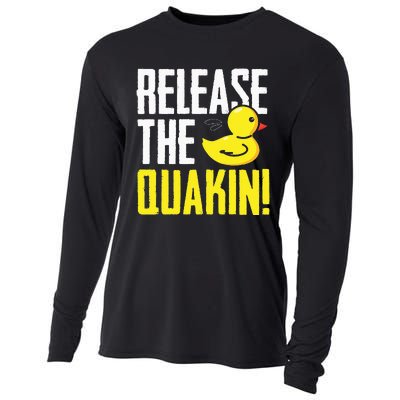 Release The Quackin! Graphic Rubber Duck Funny Cooling Performance Long Sleeve Crew