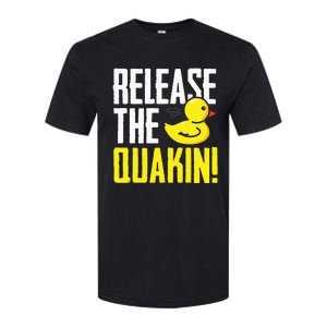 Release The Quackin! Graphic Rubber Duck Funny Softstyle CVC T-Shirt