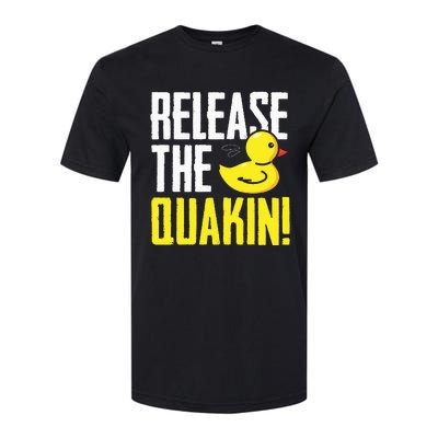 Release The Quackin! Graphic Rubber Duck Funny Softstyle CVC T-Shirt