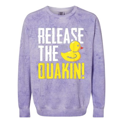 Release The Quackin! Graphic Rubber Duck Colorblast Crewneck Sweatshirt