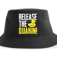Release The Quackin! Graphic Rubber Duck Sustainable Bucket Hat