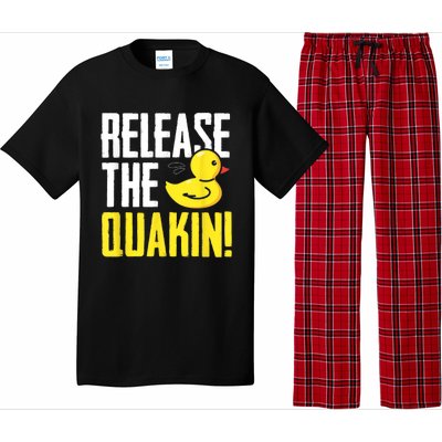 Release The Quackin! Graphic Rubber Duck Pajama Set