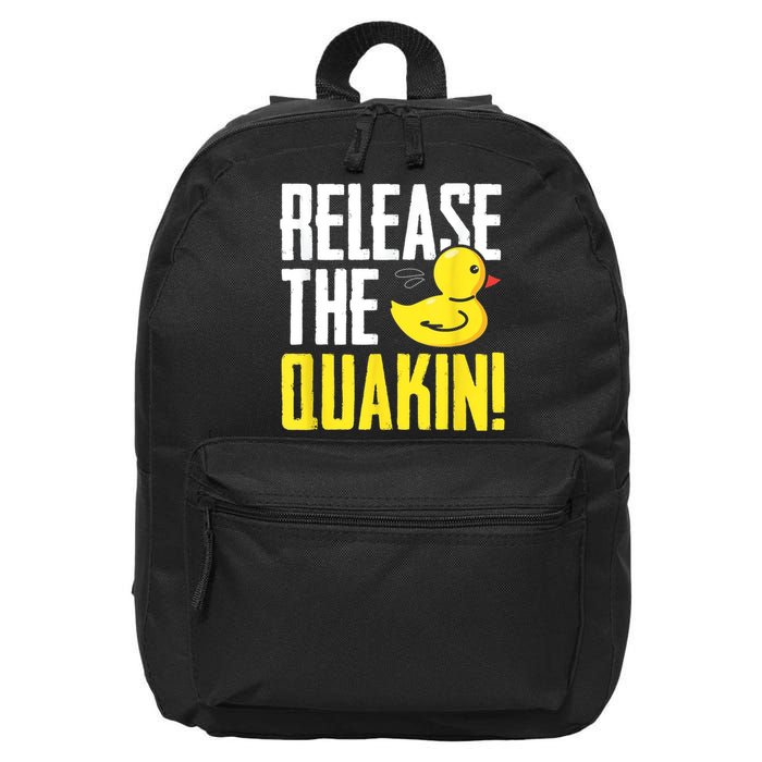 Release The Quackin! Graphic Rubber Duck 16 in Basic Backpack