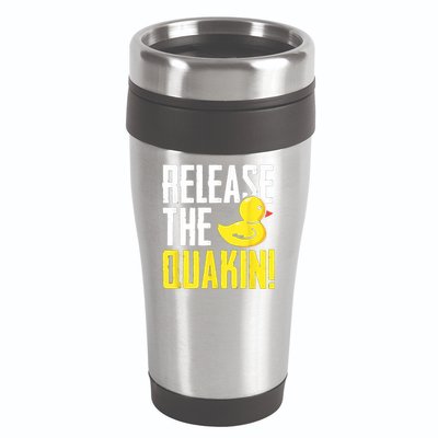 Release The Quackin! Graphic Rubber Duck 16oz Travel Tumbler