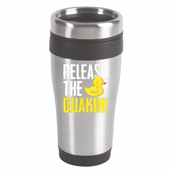 Release The Quackin! Graphic Rubber Duck 16oz Travel Tumbler