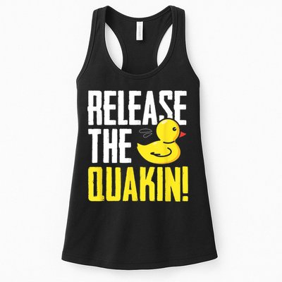 Release The Quackin! Graphic Rubber Duck Womens Tank Top