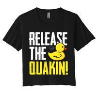 Release The Quackin! Graphic Rubber Duck Crop Top