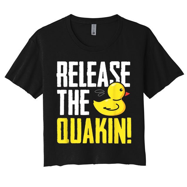 Release The Quackin! Graphic Rubber Duck Crop Top