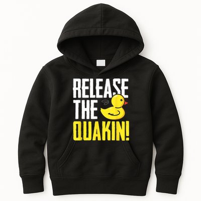 Release The Quackin! Graphic Rubber Duck Kids Hoodie