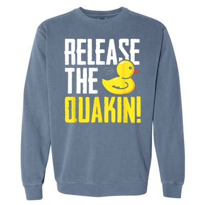 Release The Quackin! Graphic Rubber Duck Garment-Dyed Sweatshirt