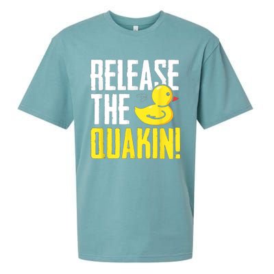 Release The Quackin! Graphic Rubber Duck Sueded Cloud Jersey T-Shirt