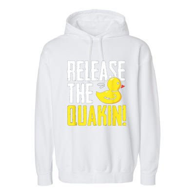 Release The Quackin! Graphic Rubber Duck Garment-Dyed Fleece Hoodie