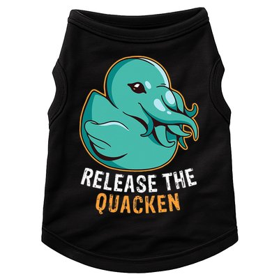 Release the Quacken a Funny Kraken Duck Doggie Tank