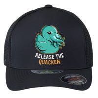 Release the Quacken a Funny Kraken Duck Flexfit Unipanel Trucker Cap
