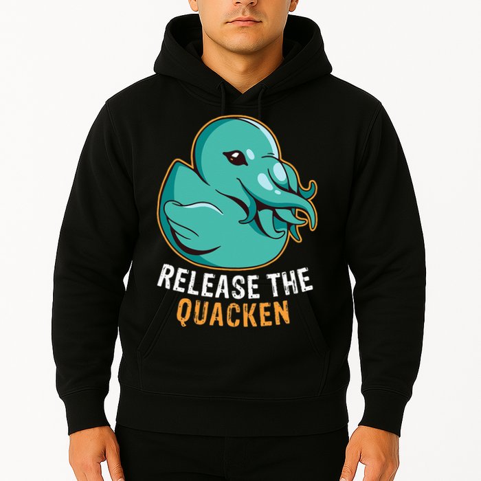Release the Quacken a Funny Kraken Duck Hoodie