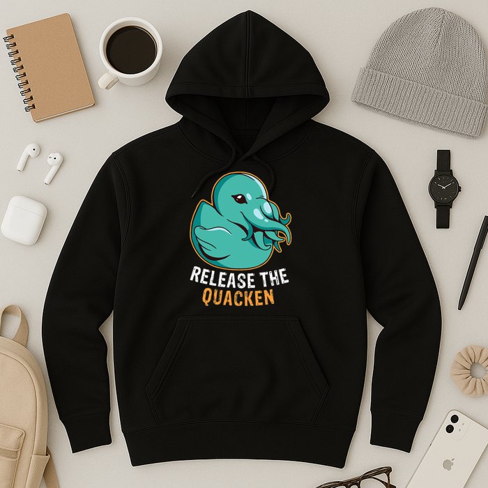 Release the Quacken a Funny Kraken Duck Hoodie