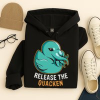 Release the Quacken a Funny Kraken Duck Hoodie