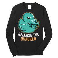 Release the Quacken a Funny Kraken Duck Long Sleeve Shirt