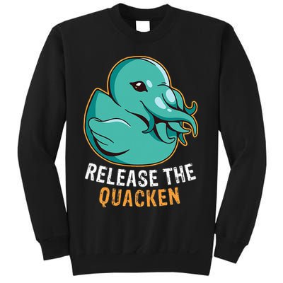 Release the Quacken a Funny Kraken Duck Sweatshirt